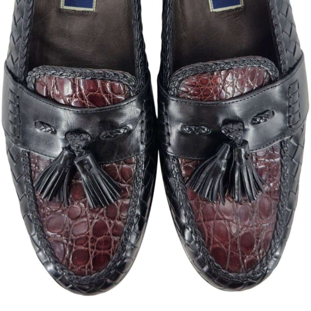 NEW Vintage Bragano Exotic Crocodile Leather Dress Shoes Mens 13N Brown Black